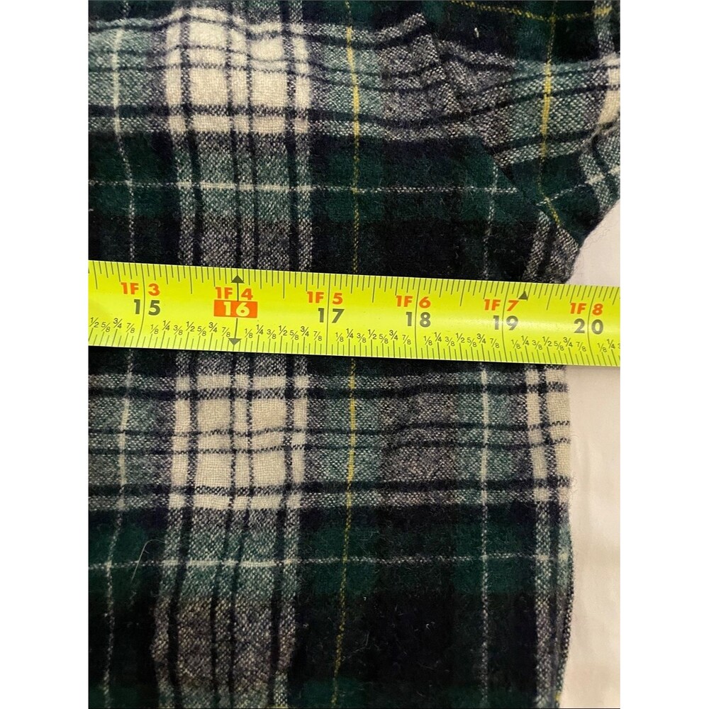 Vintage 70s Pendleton Wool Shirt Mens M Campbell Dress Tartan Plaid Moth Holes - Picture 9 of 15
